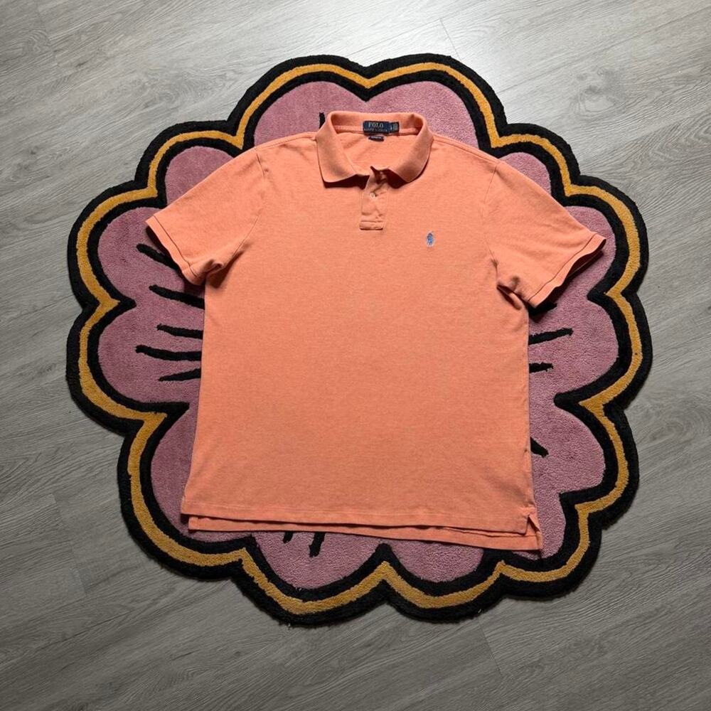 Polo Ralph Lauren Classic Fit Embroidered Logo Polo Shirt Large Orange